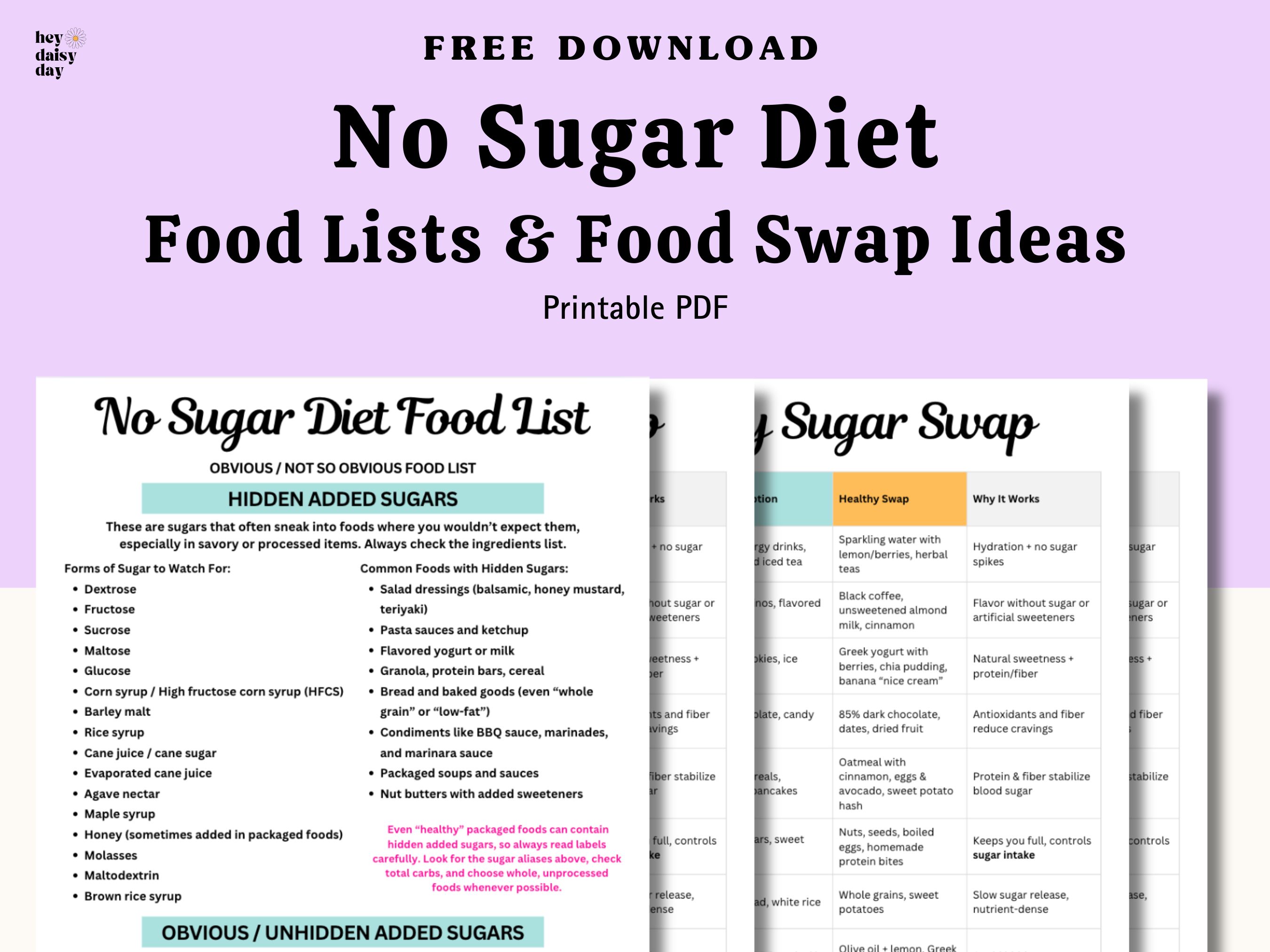 No Sugar Diet Food List